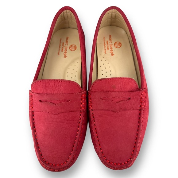 Marc Joseph Shoes - MARC JOSEPH New York Red Loafer Leather Upper Shoes Size 7.5 MJW 02
